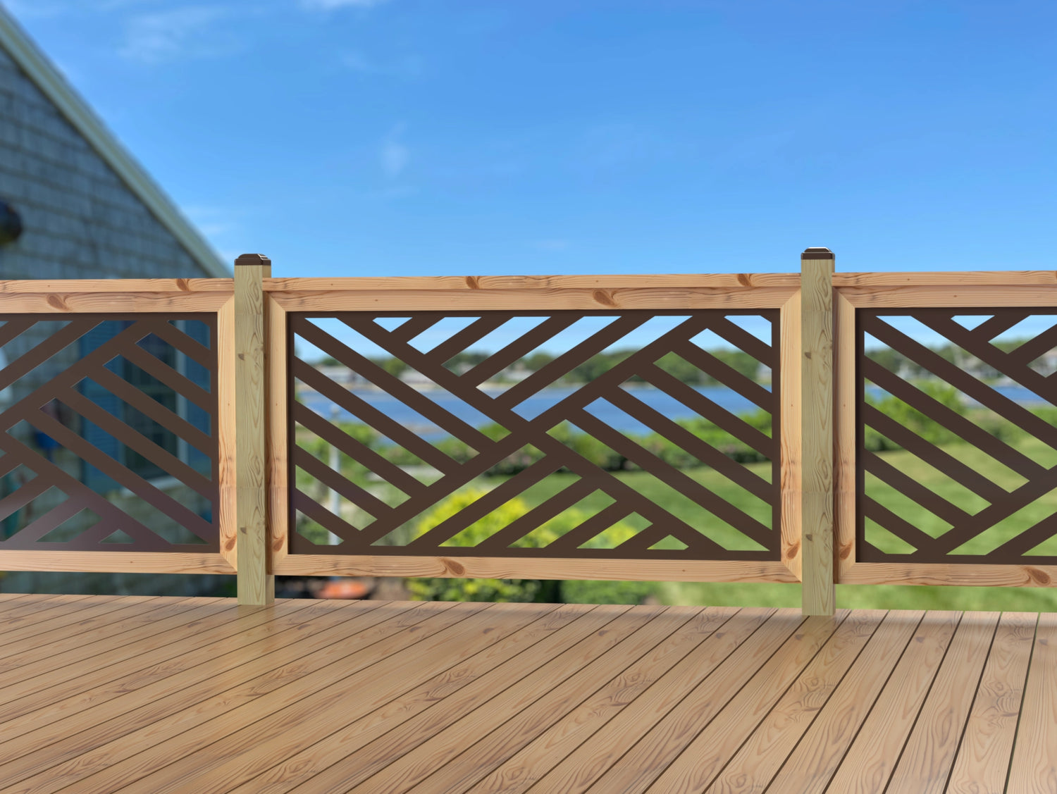 60"x30" - Modern Design Fence/Gate Panel Insert - Madison Iron and Wood