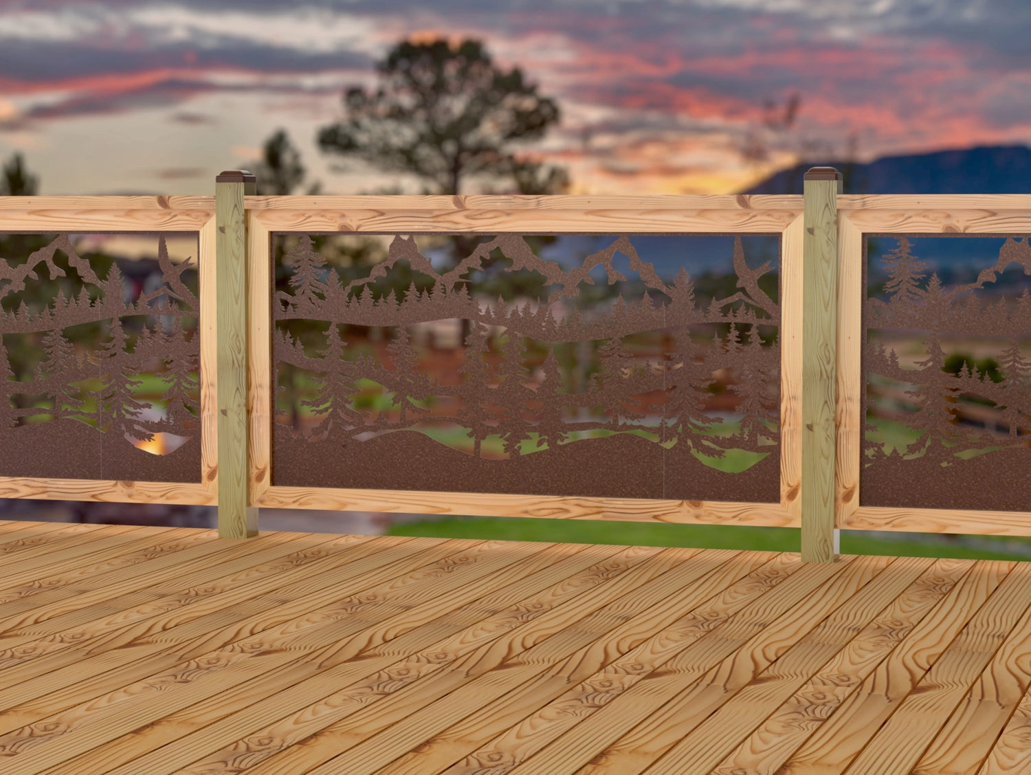 Mountain Landscape Railing Panel Insert