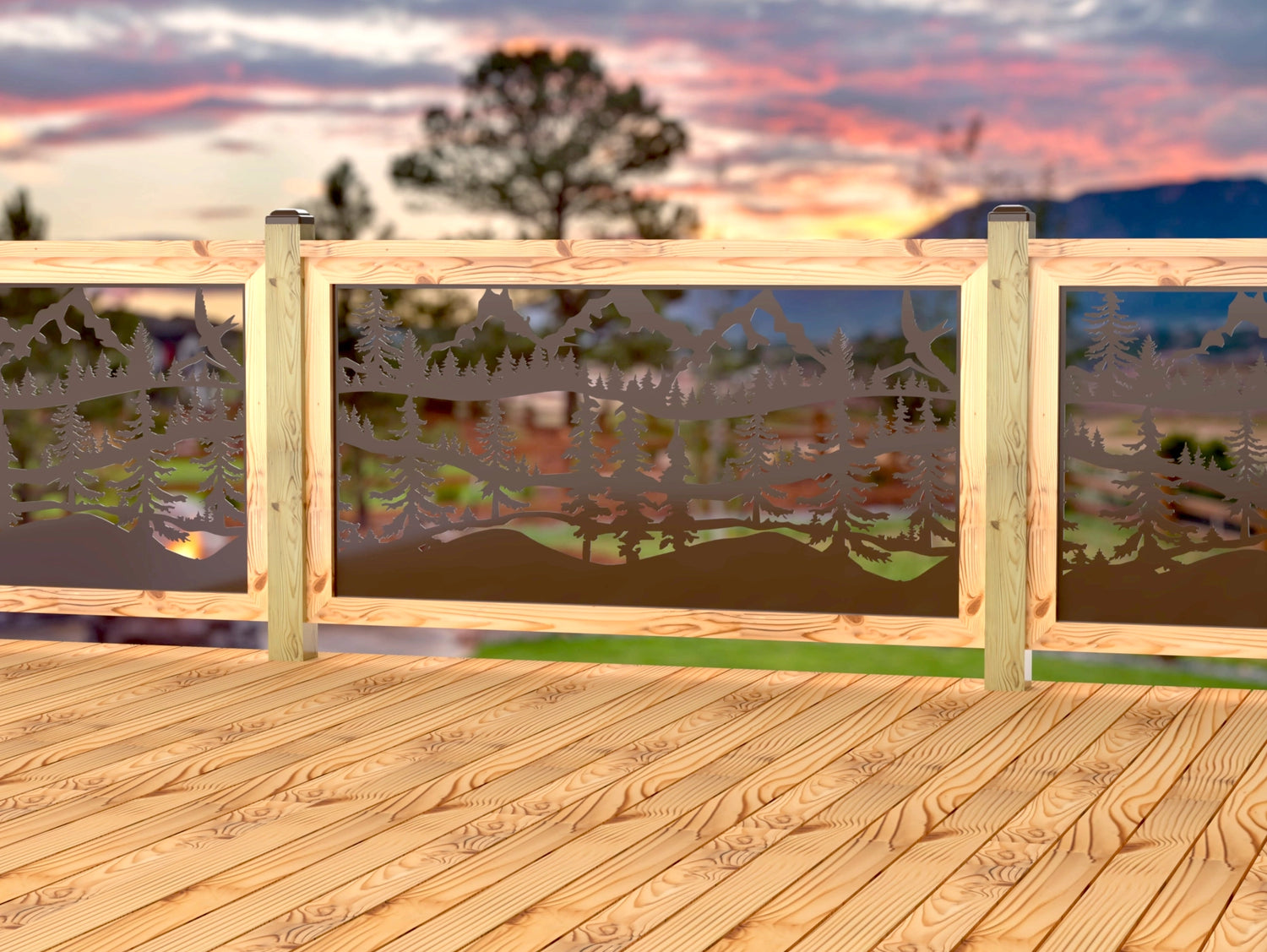 Mountain Landscape Railing Panel Insert