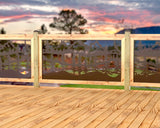 Mountain Landscape Railing Panel Insert - Madison Iron and Wood