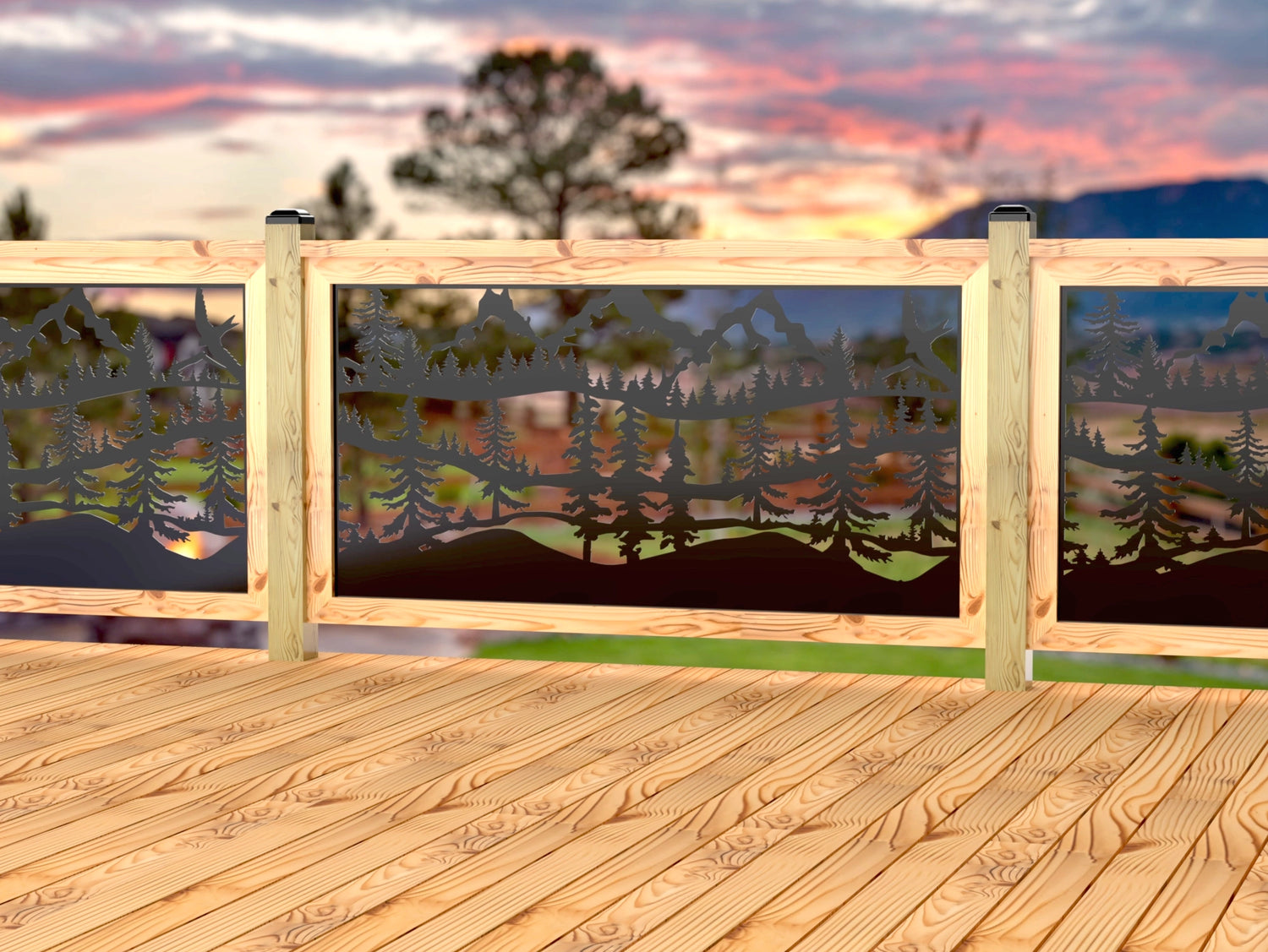 Mountain Landscape Railing Panel Insert