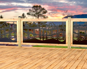 Mountain Landscape Railing Panel Insert