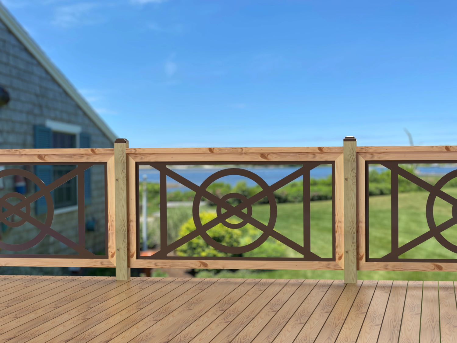 60"x30" - Modern Nautical Design Fence/Gate Panel Insert - Madison Iron and Wood