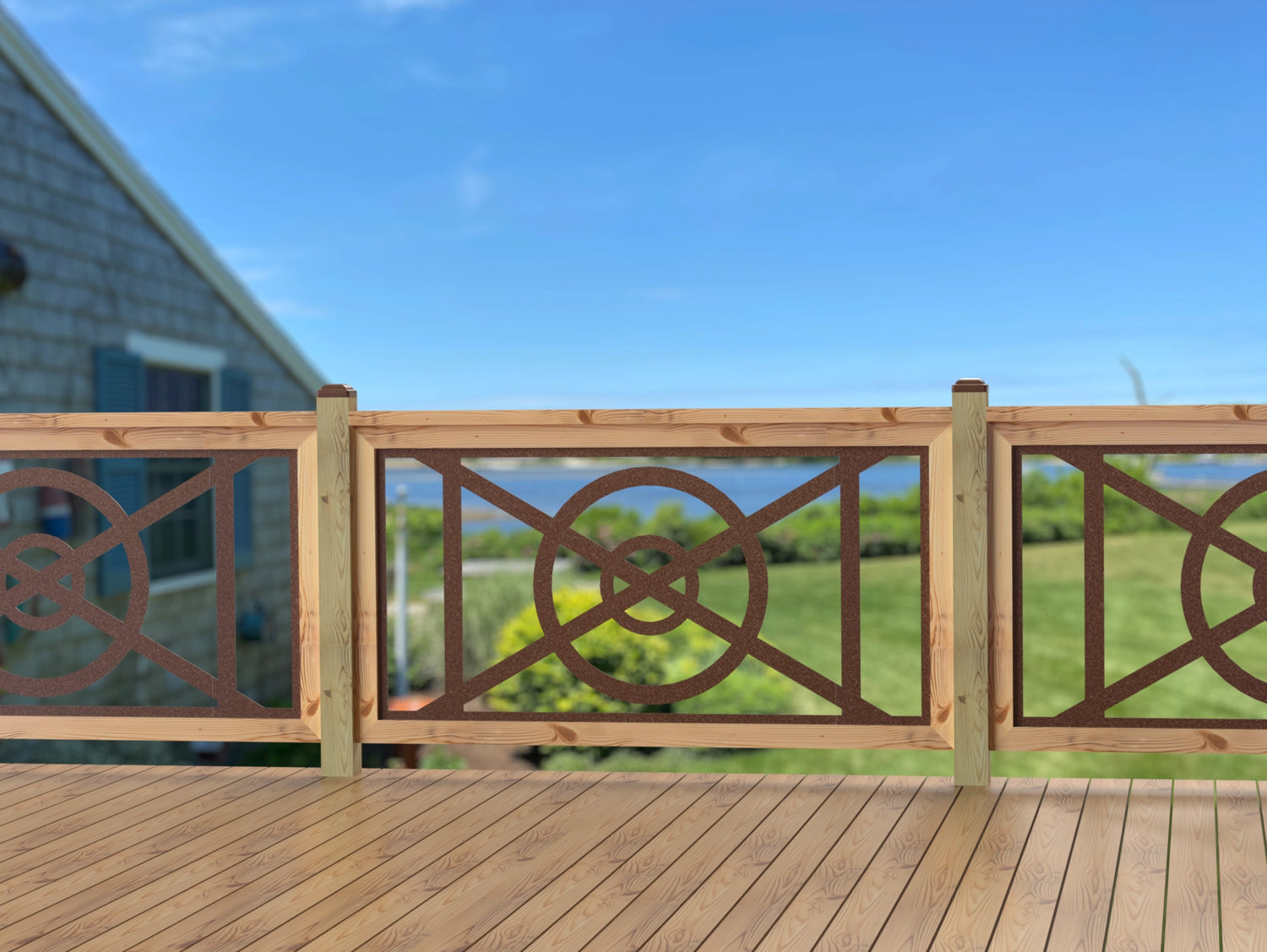 60"x30" - Modern Nautical Design Fence/Gate Panel Insert - Madison Iron and Wood