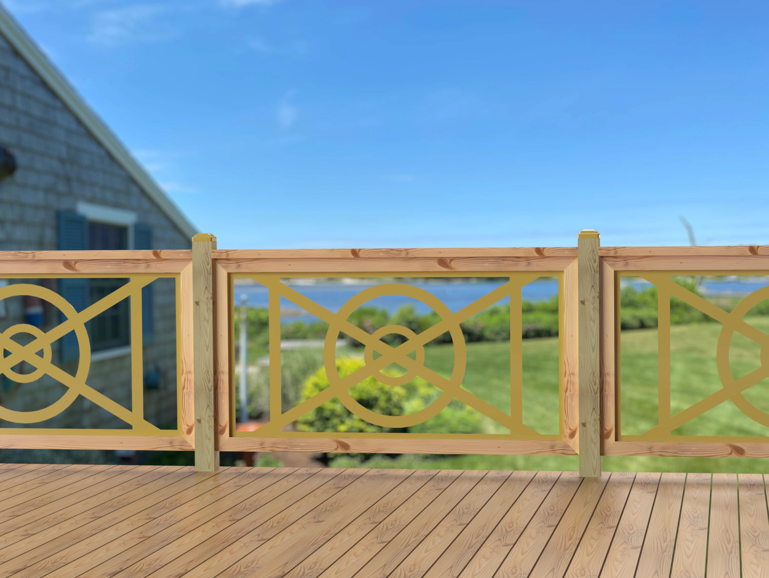 60"x30" - Modern Nautical Design Fence/Gate Panel Insert - Madison Iron and Wood