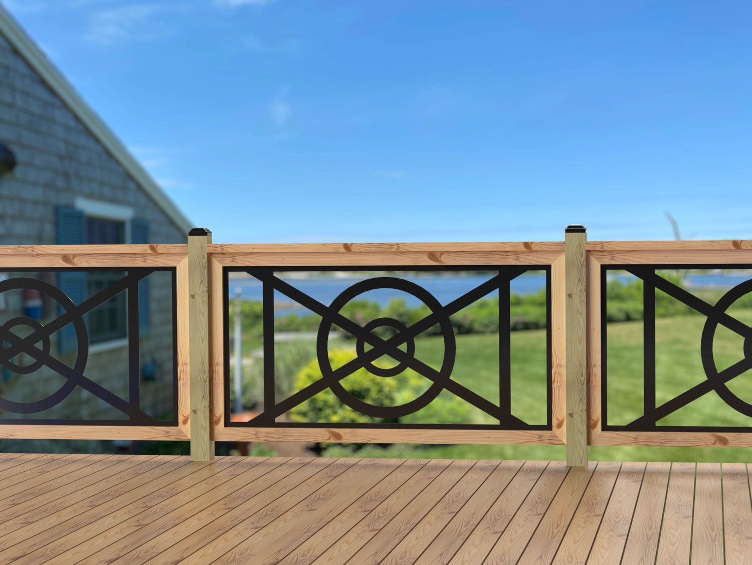 60"x30" - Modern Nautical Design Fence/Gate Panel Insert - Madison Iron and Wood