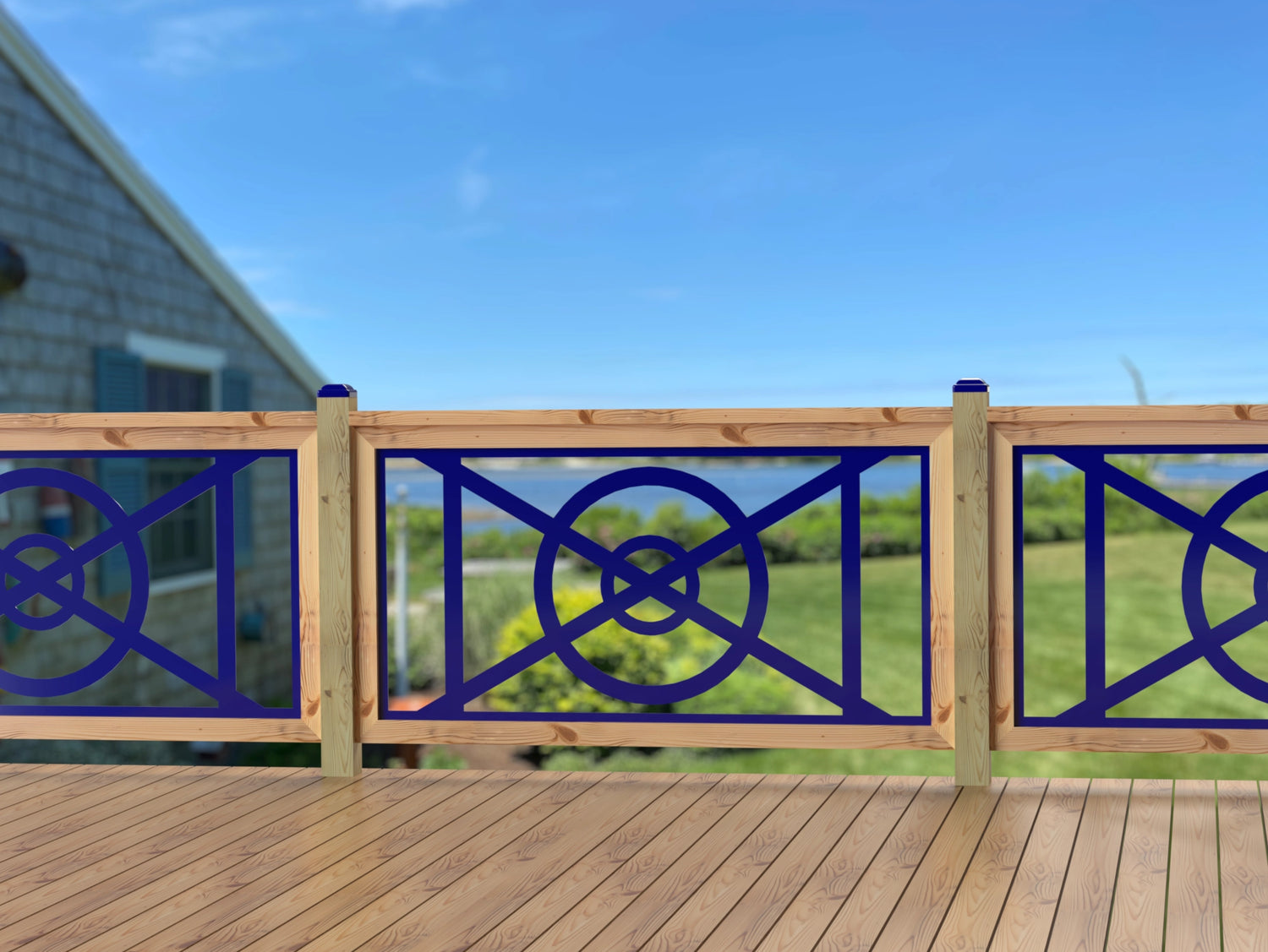 60"x30" - Modern Nautical Design Fence/Gate Panel Insert - Madison Iron and Wood