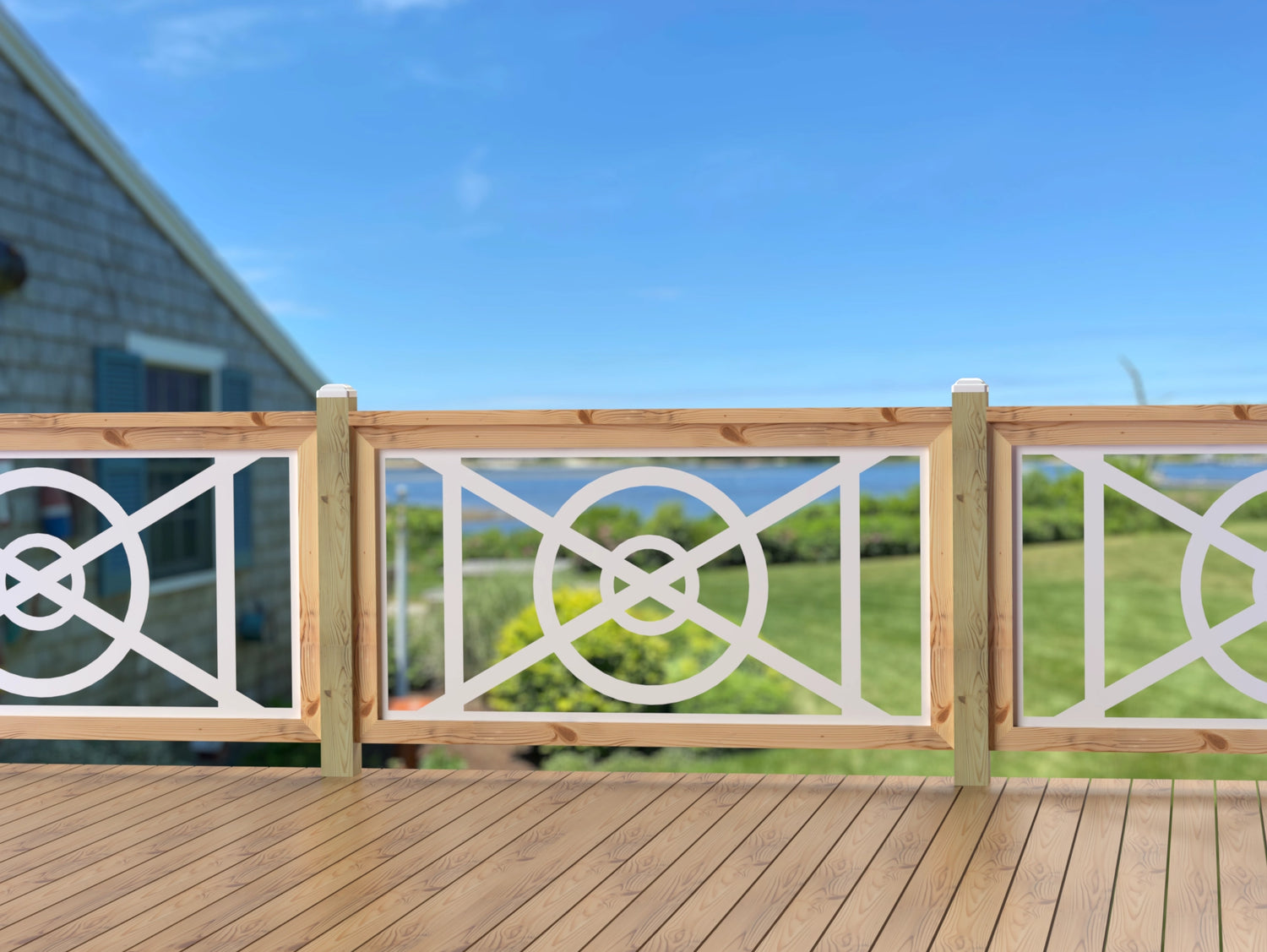 60"x30" - Modern Nautical Design Fence/Gate Panel Insert - Madison Iron and Wood