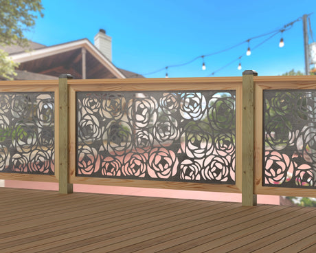 Rose Bush Railing Panel Insert - Madison Iron and Wood
