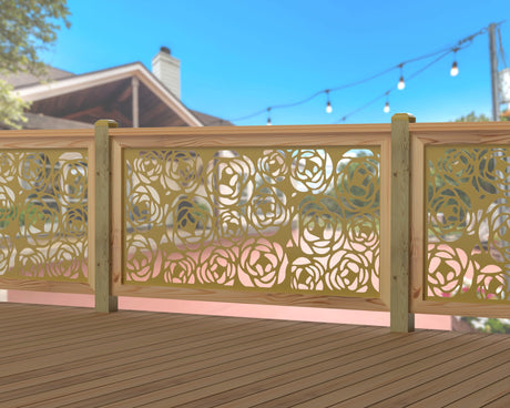 Rose Bush Railing Panel Insert - Madison Iron and Wood