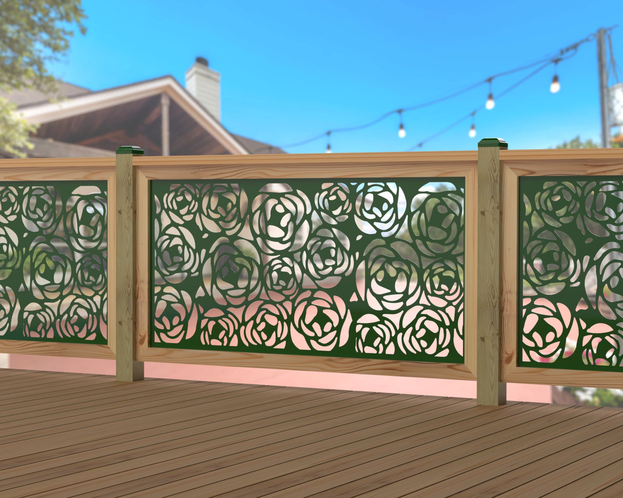 Rose Bush Railing Panel Insert - Madison Iron and Wood