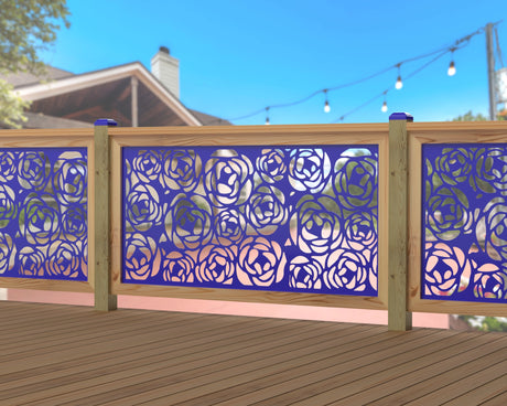 Rose Bush Railing Panel Insert - Madison Iron and Wood