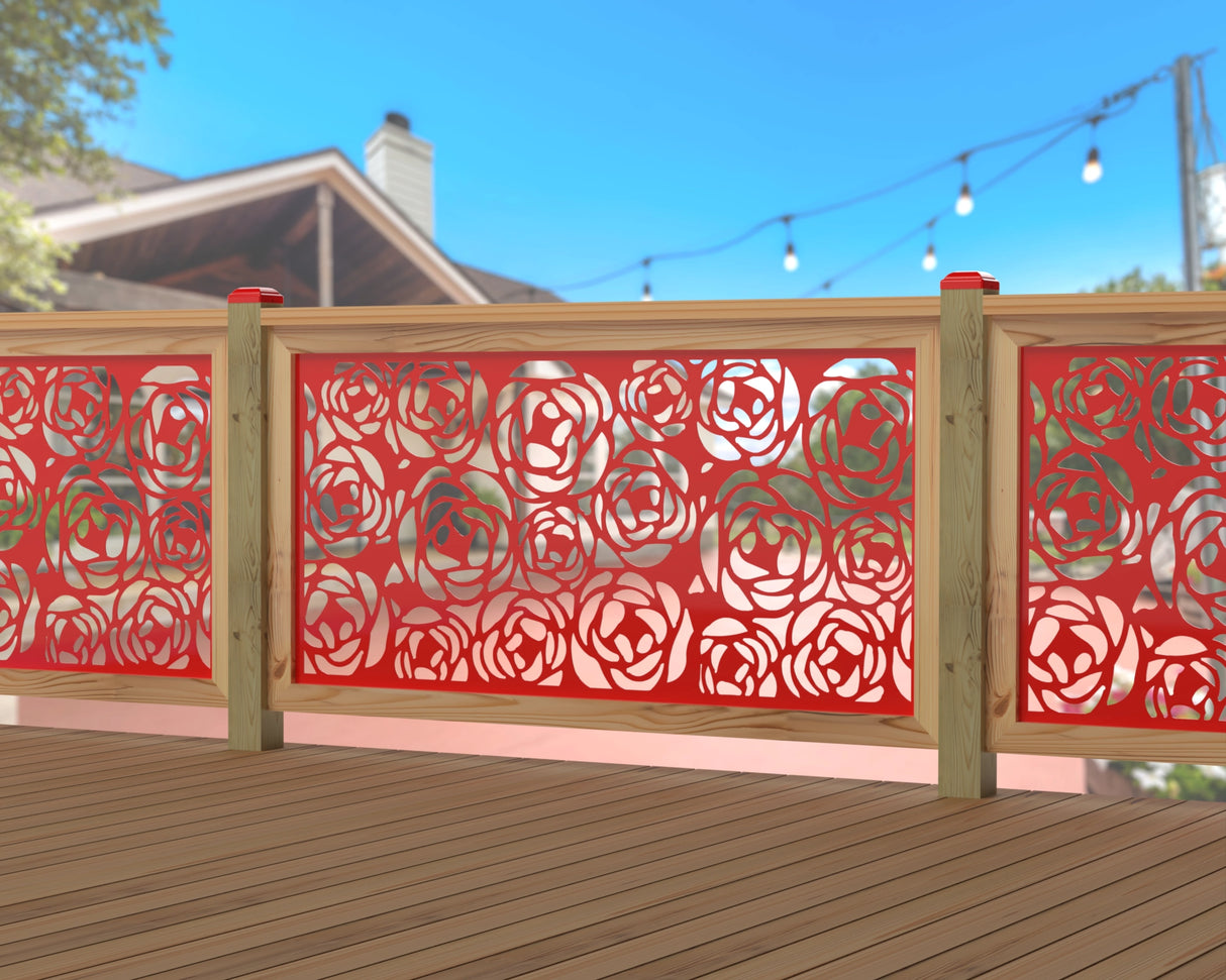 Rose Bush Railing Panel Insert - Madison Iron and Wood