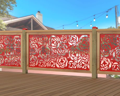 Rose Bush Railing Panel Insert - Madison Iron and Wood