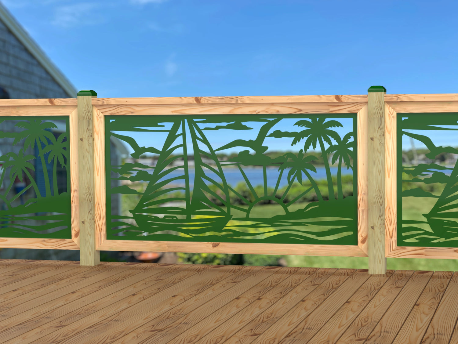 Sailboat at Sunset Railing Panel Insert