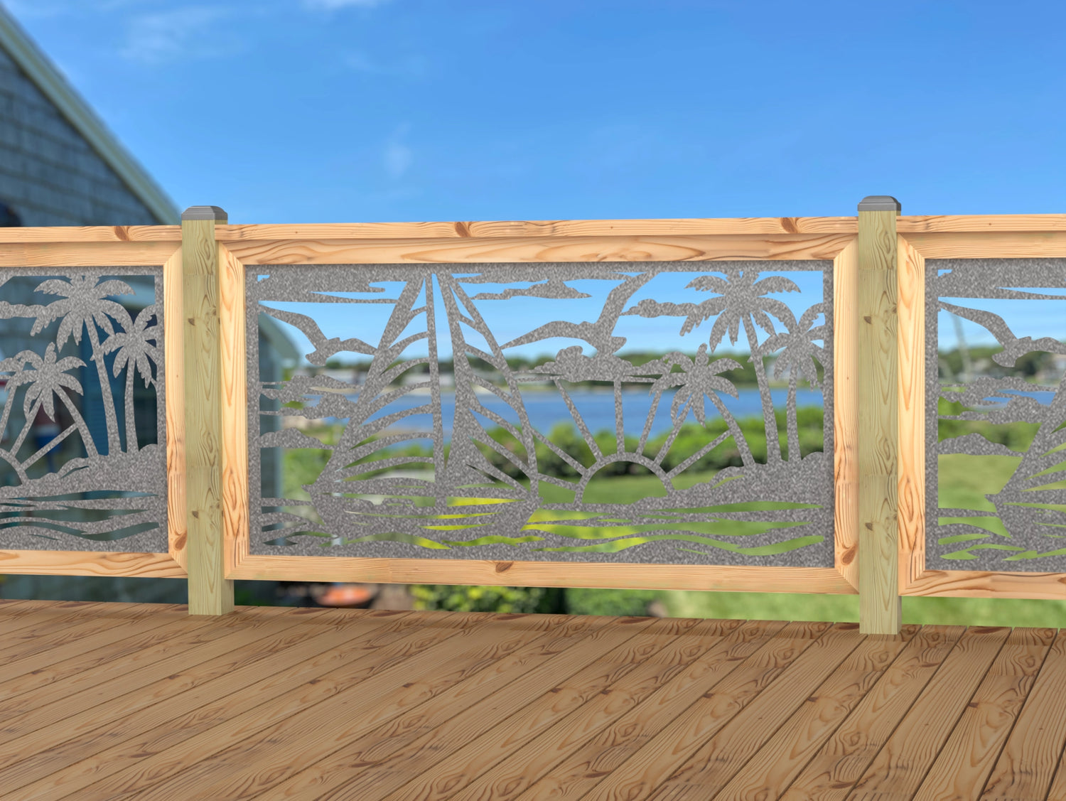 Sailboat at Sunset Railing Panel Insert