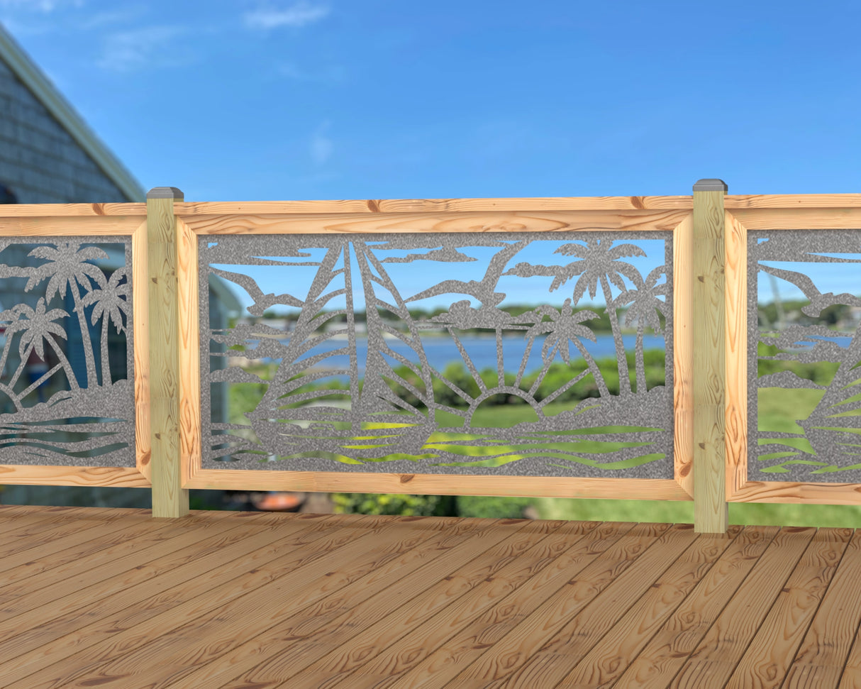 Sailboat at Sunset Railing Panel Insert