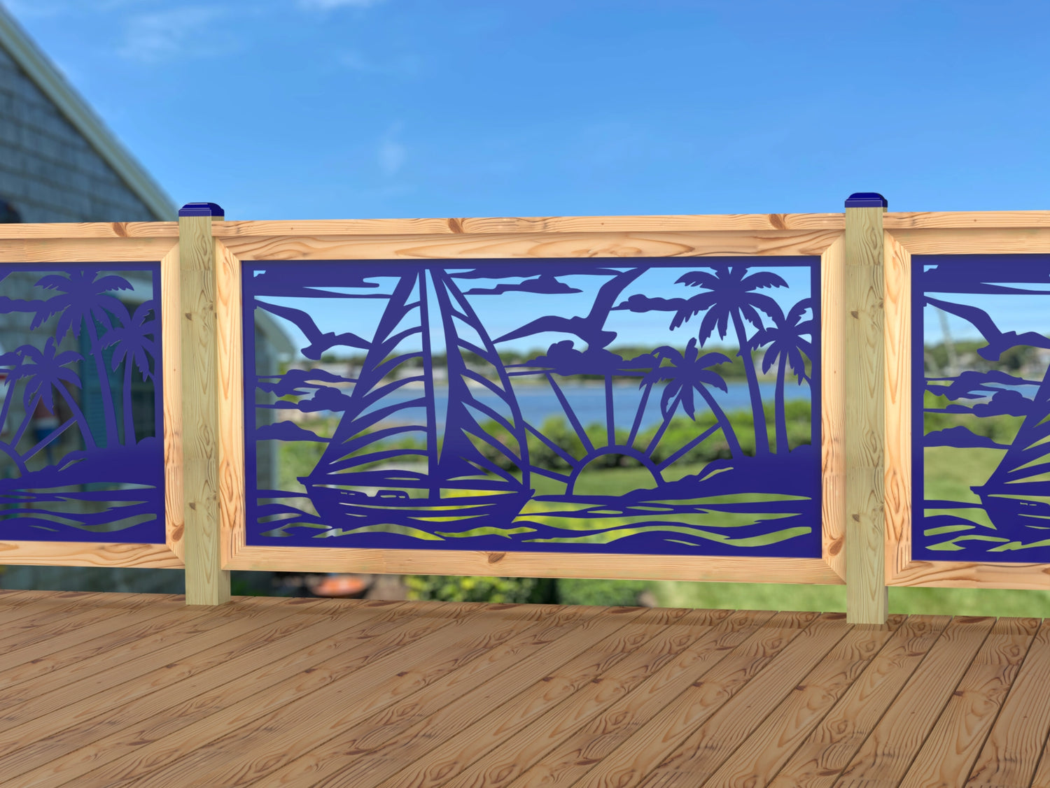 Sailboat at Sunset Railing Panel Insert