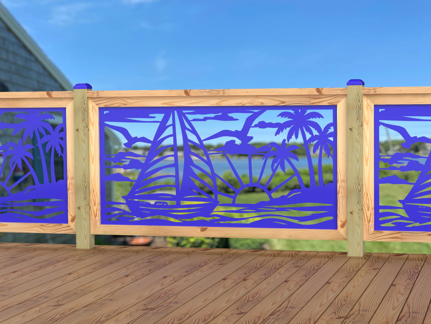 Sailboat at Sunset Railing Panel Insert