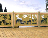 60"x30" - Single Moose Landscape Fence/Gate Panel Insert - Madison Iron and Wood