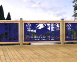 60"x30" - Single Moose Landscape Fence/Gate Panel Insert - Madison Iron and Wood