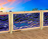 Inserto de panel de barandilla con paisaje forestal
