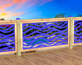 Inserto de panel de barandilla con paisaje forestal
