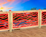 Inserto de panel de barandilla con paisaje forestal