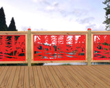 60"x30" - Wolves Howling Fence/Gate Panel Insert - Madison Iron and Wood