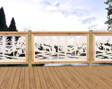 60"x30" - Wolves Howling Fence/Gate Panel Insert - Madison Iron and Wood