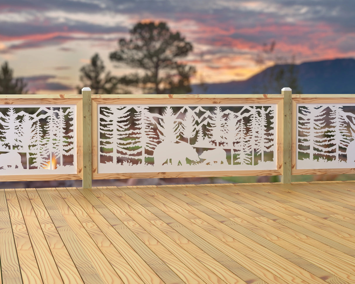 80"x30" - Bear Landscape Fence/Gate Panel Insert - Madison Iron and Wood