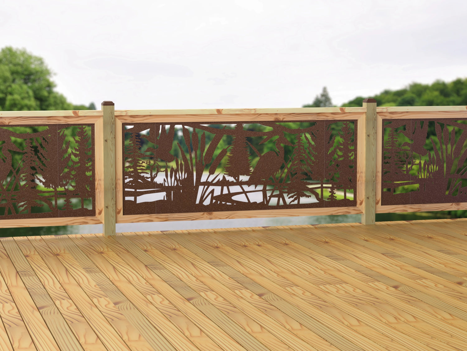 80"x30" - Crane Pond Fence/Gate Panel Insert - Madison Iron and Wood