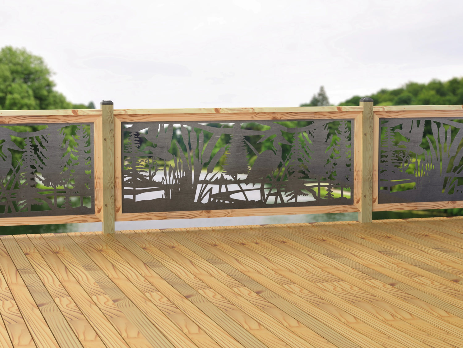 80"x30" - Crane Pond Fence/Gate Panel Insert - Madison Iron and Wood