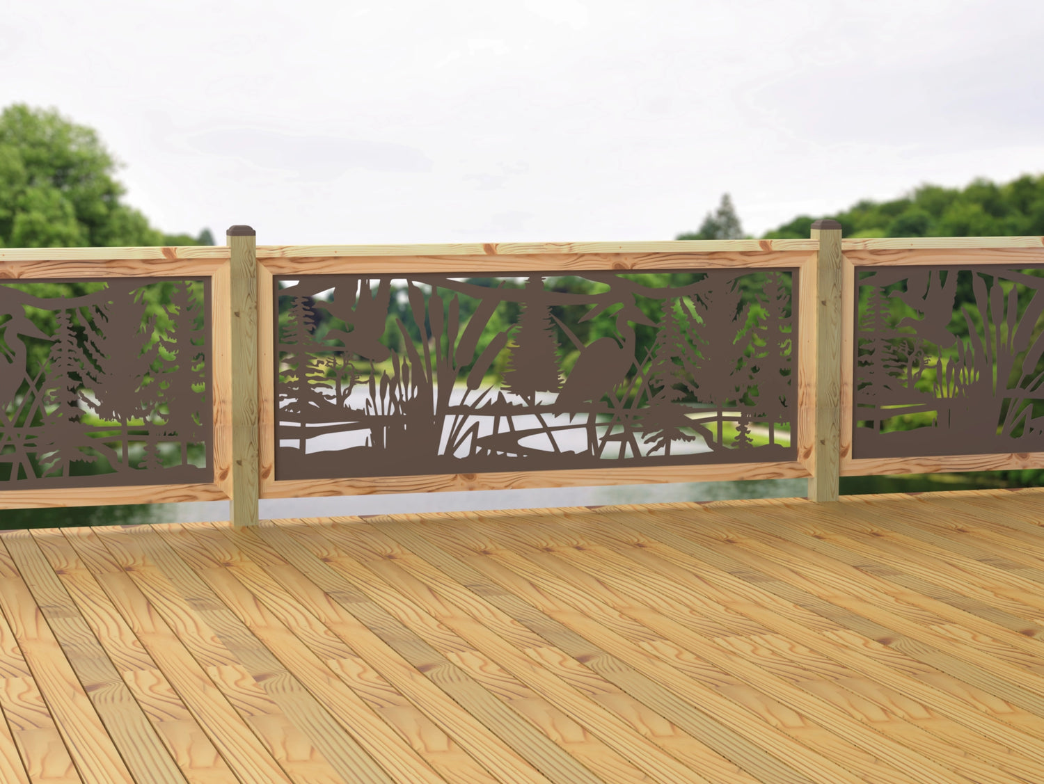 80"x30" - Crane Pond Fence/Gate Panel Insert - Madison Iron and Wood