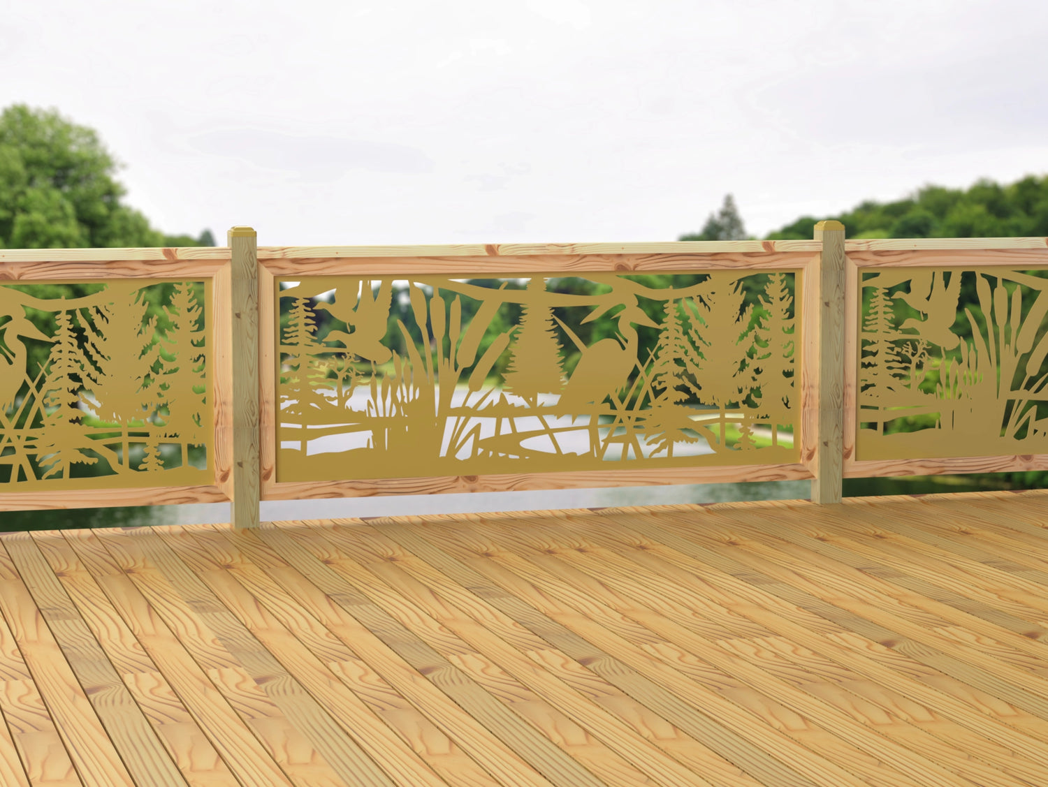 80"x30" - Crane Pond Fence/Gate Panel Insert - Madison Iron and Wood