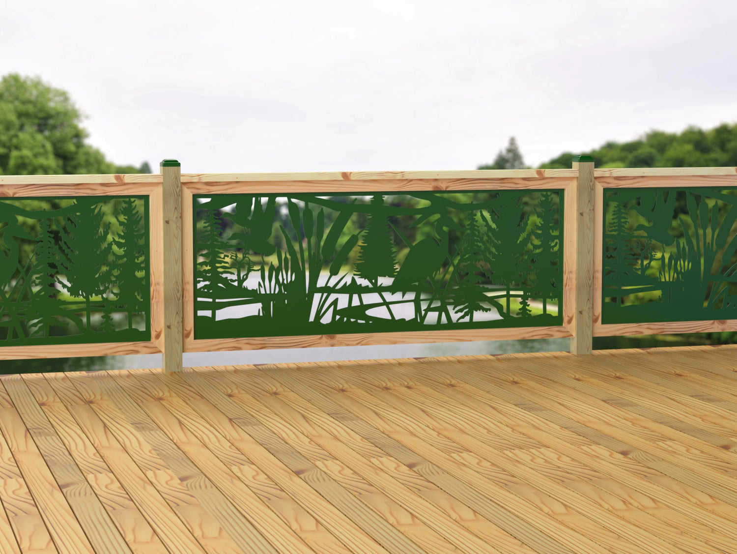 80"x30" - Crane Pond Fence/Gate Panel Insert - Madison Iron and Wood