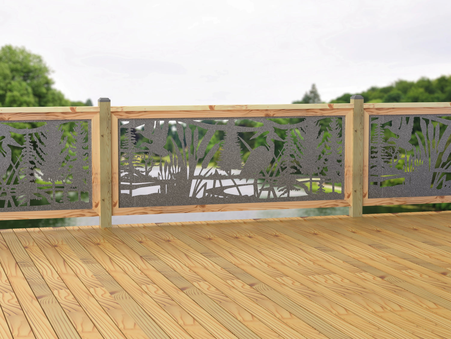 80"x30" - Crane Pond Fence/Gate Panel Insert - Madison Iron and Wood