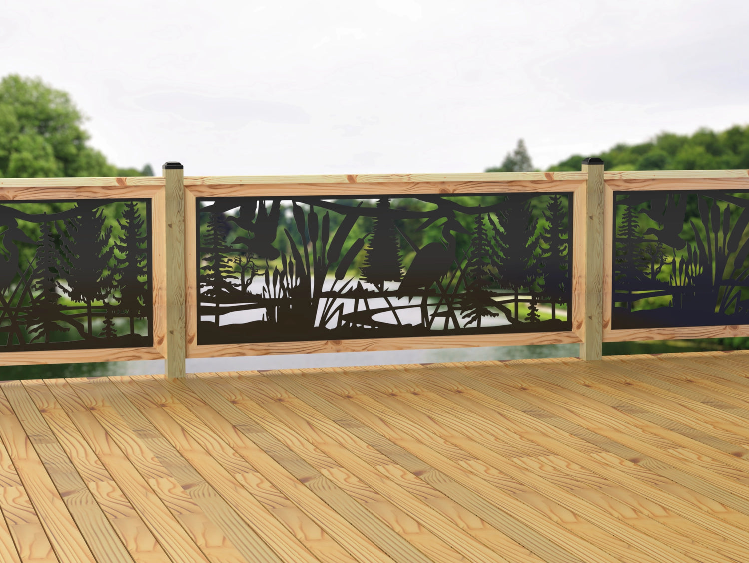 80"x30" - Crane Pond Fence/Gate Panel Insert - Madison Iron and Wood