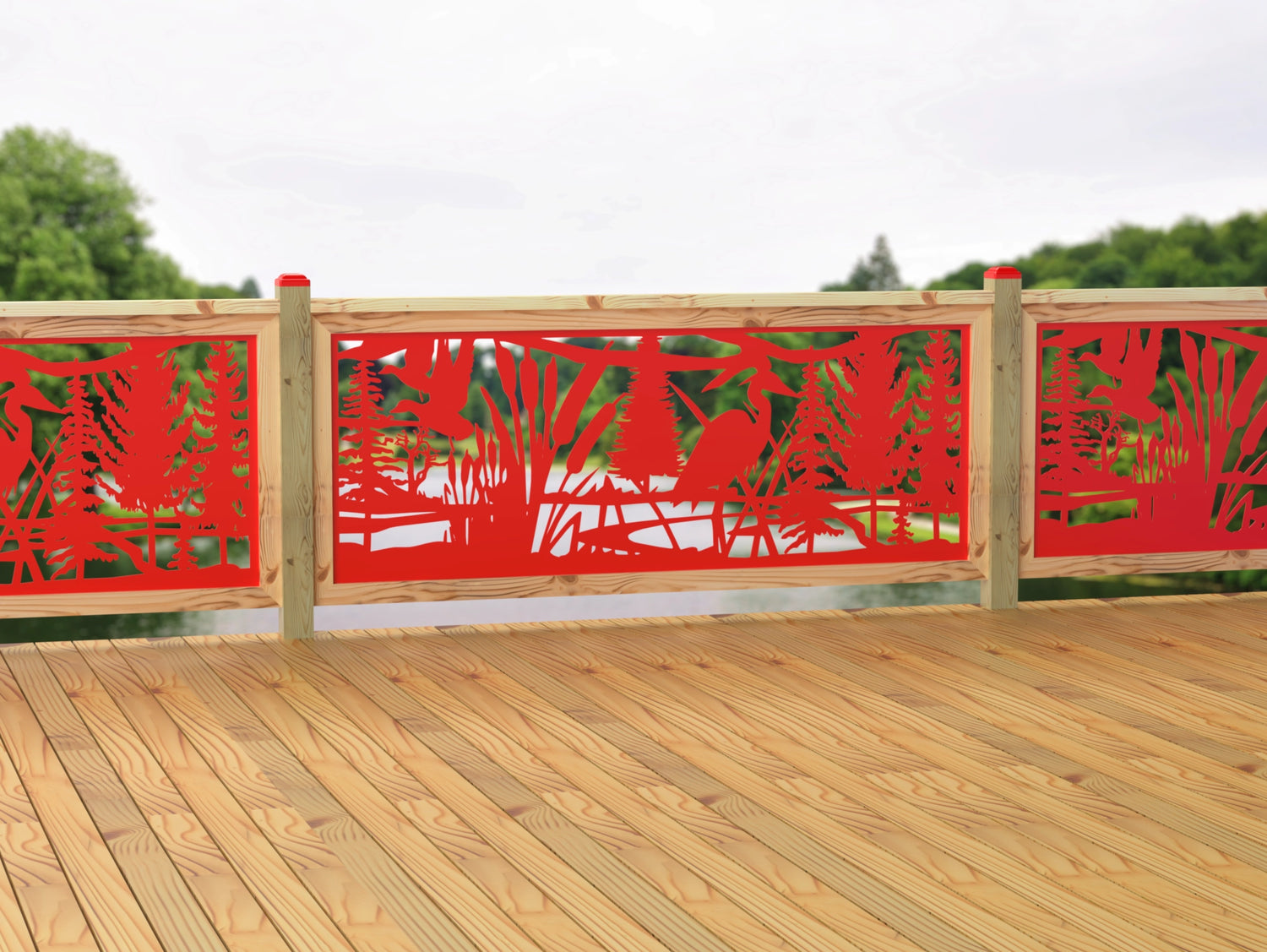 80"x30" - Crane Pond Fence/Gate Panel Insert - Madison Iron and Wood