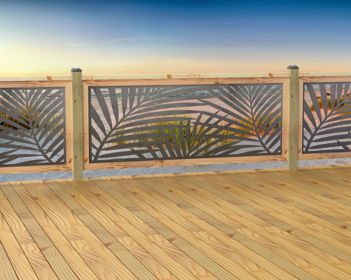 80"x30" - Palm Leaf Pattern Fence/Gate Panel Insert