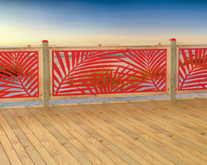 80"x30" - Palm Leaf Pattern Fence/Gate Panel Insert