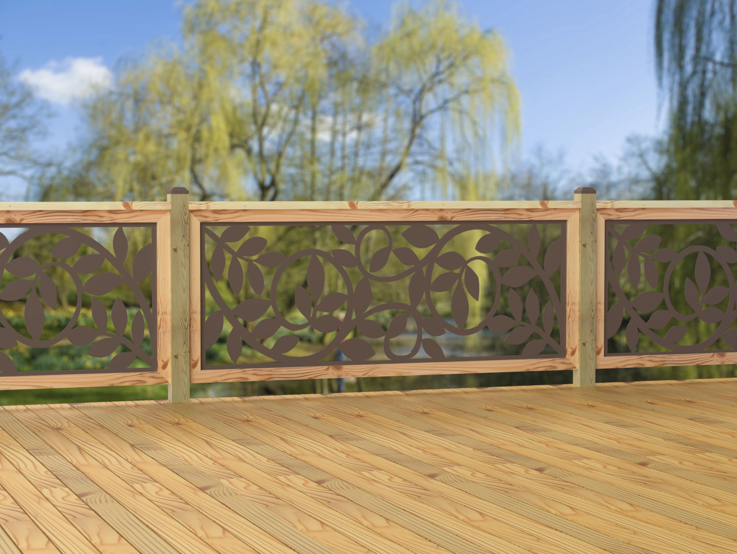 80"x30" - Vine Pattern Fence/Gate Panel Insert - Madison Iron and Wood