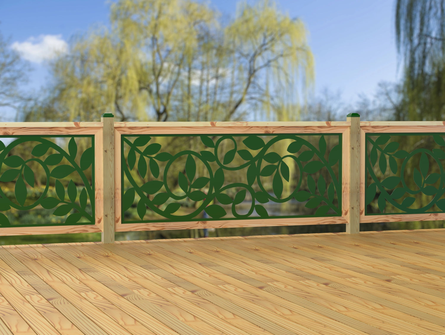 80"x30" - Vine Pattern Fence/Gate Panel Insert - Madison Iron and Wood