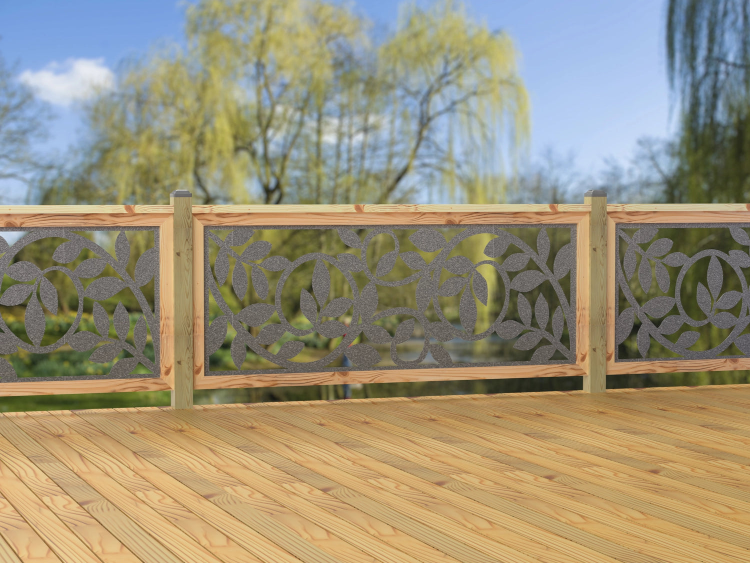 80"x30" - Vine Pattern Fence/Gate Panel Insert - Madison Iron and Wood