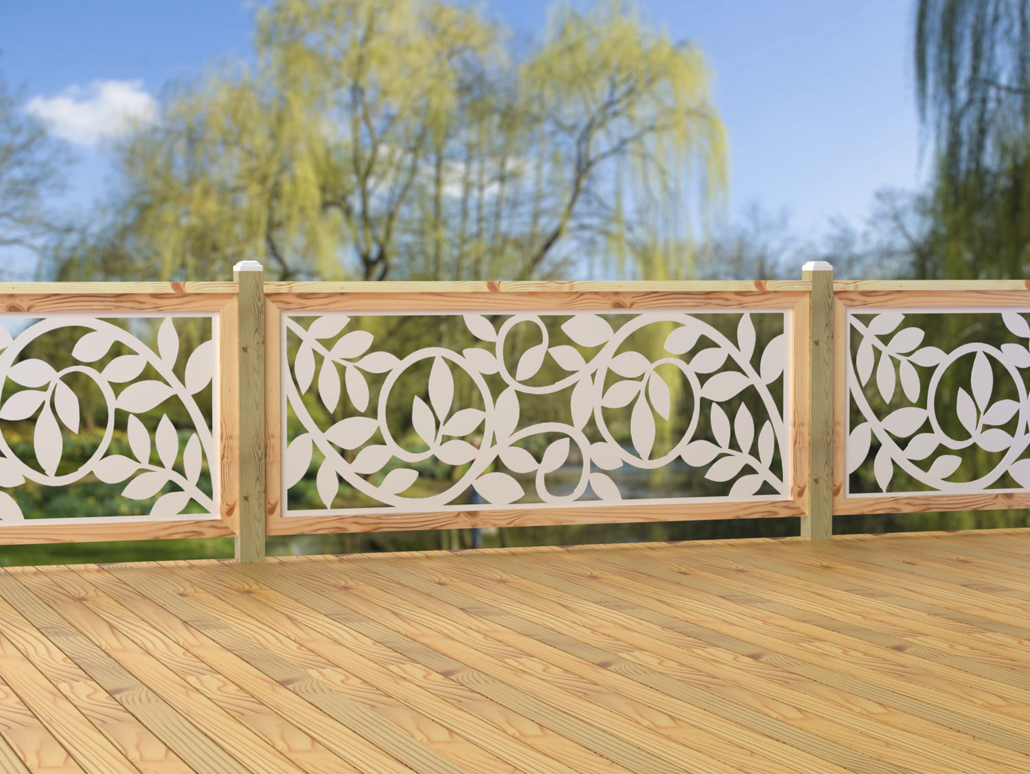 80"x30" - Vine Pattern Fence/Gate Panel Insert - Madison Iron and Wood