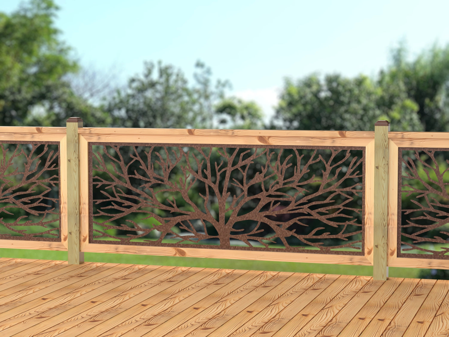 80"x30" - Bare Tree Fence/Gate Panel Insert - Madison Iron and Wood