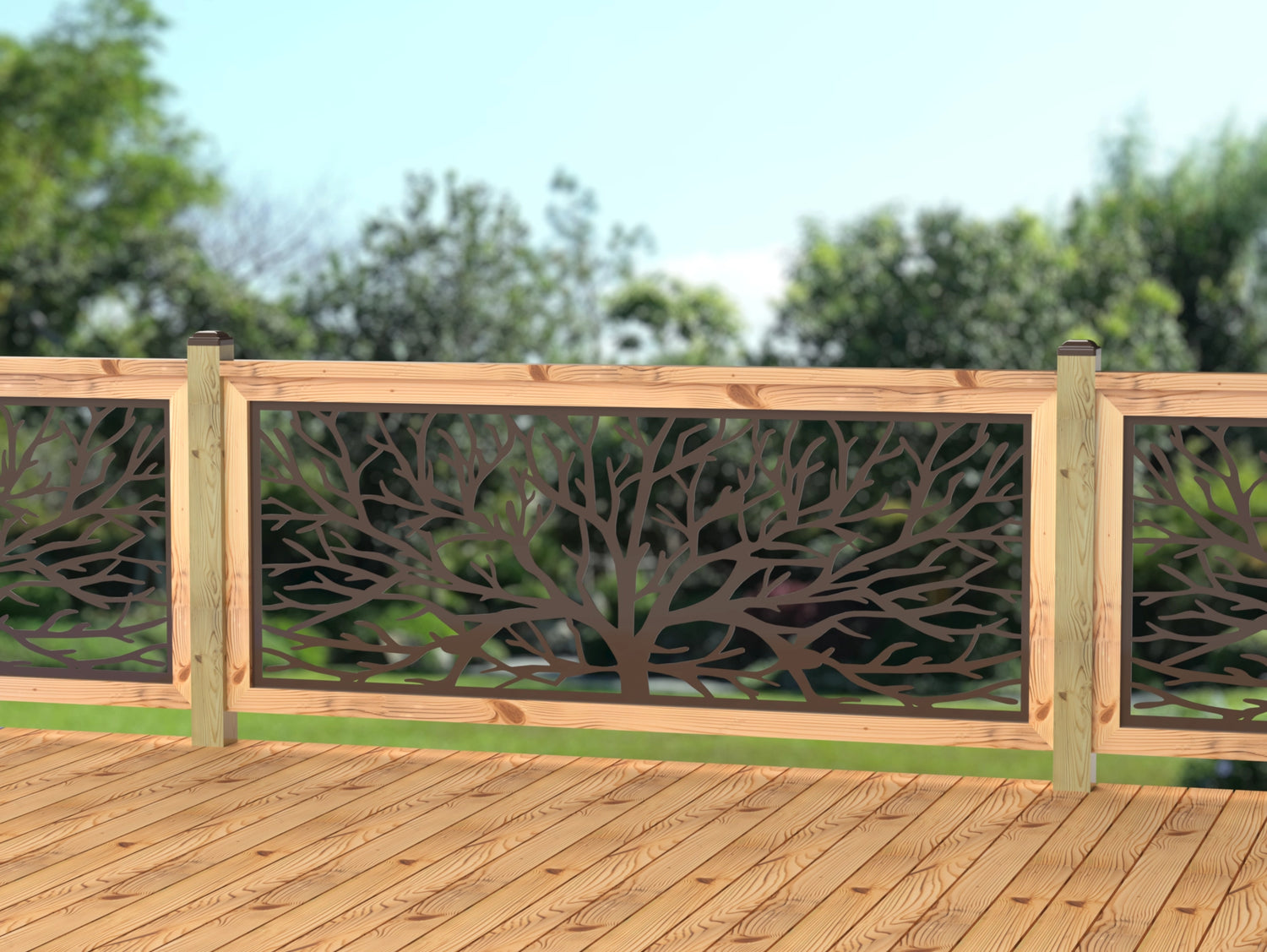 80"x30" - Bare Tree Fence/Gate Panel Insert - Madison Iron and Wood
