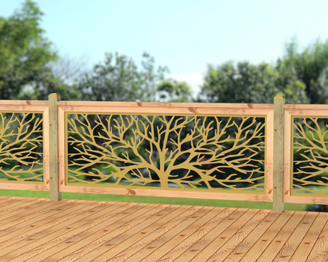 80"x30" - Bare Tree Fence/Gate Panel Insert - Madison Iron and Wood