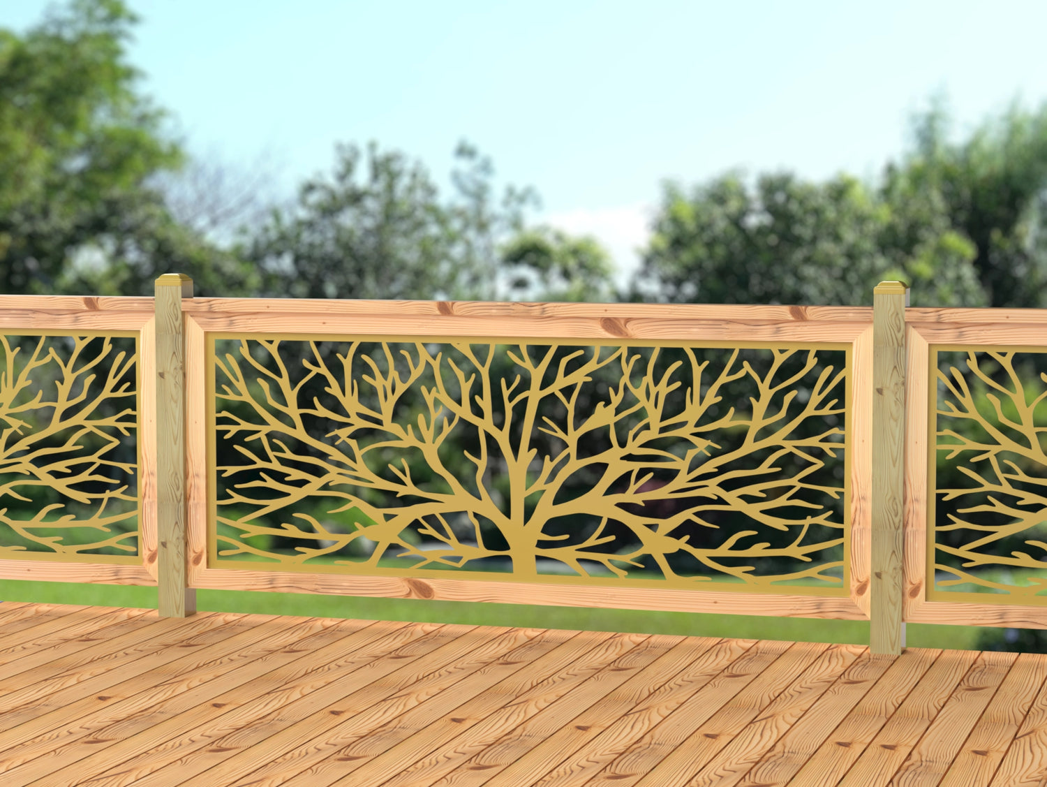 80"x30" - Bare Tree Fence/Gate Panel Insert - Madison Iron and Wood