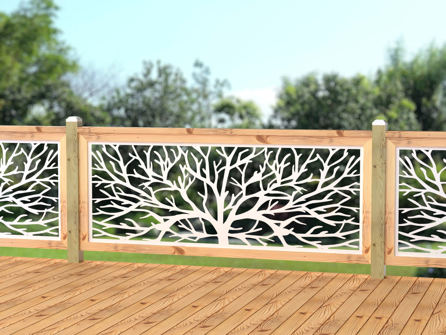 80"x30" - Bare Tree Fence/Gate Panel Insert - Madison Iron and Wood